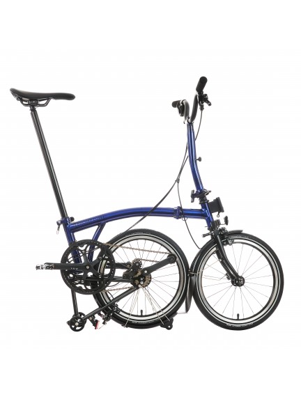 BROMPTON P Line Bolt Blue Lacquer 12-Speed sulankstomas dviratis su vidutinio aukščio vairu